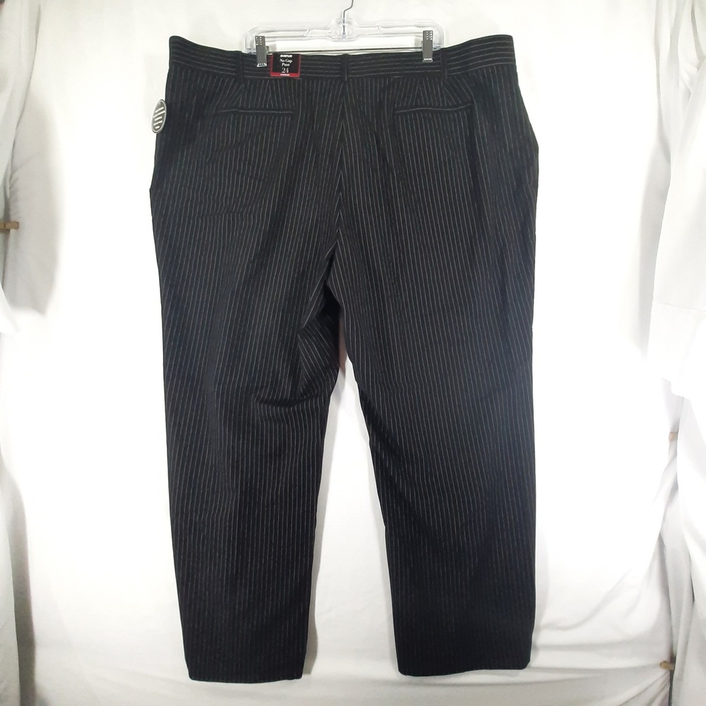 Avenue No Gap Waistband Pinstripe Dress Pants Black White Size 24 Average NWT